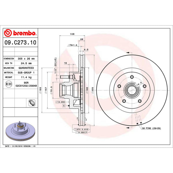 Disco De Freno Delantero Para Ford Explorer Sport Trac 2001-2005