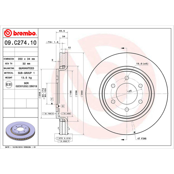 Disco De Freno Delantero Para Ford Expedition 2007-2021