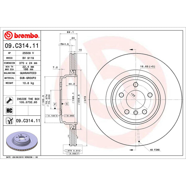 Disco De Freno Trasero Para Bmw 750I 2009-2015