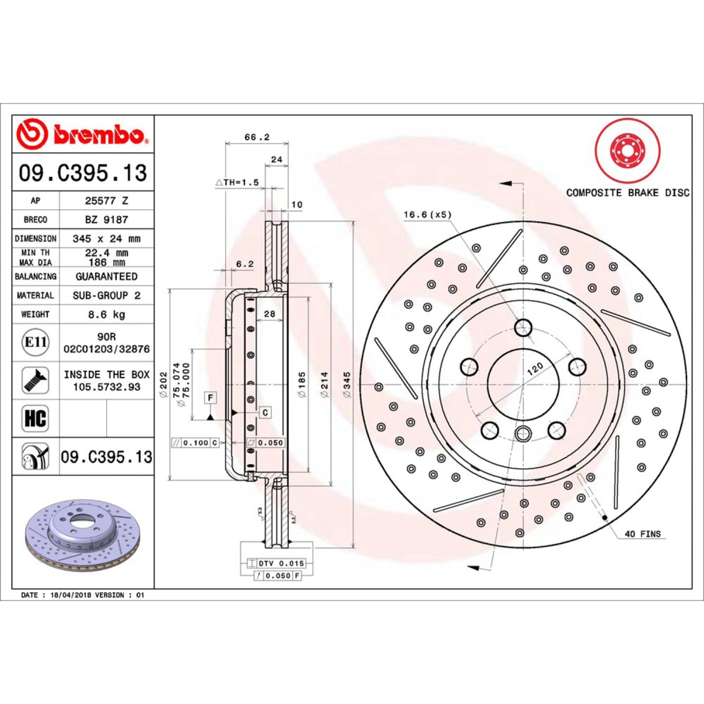 Disco De Freno Trasero Para Bmw 328I 2012-2016