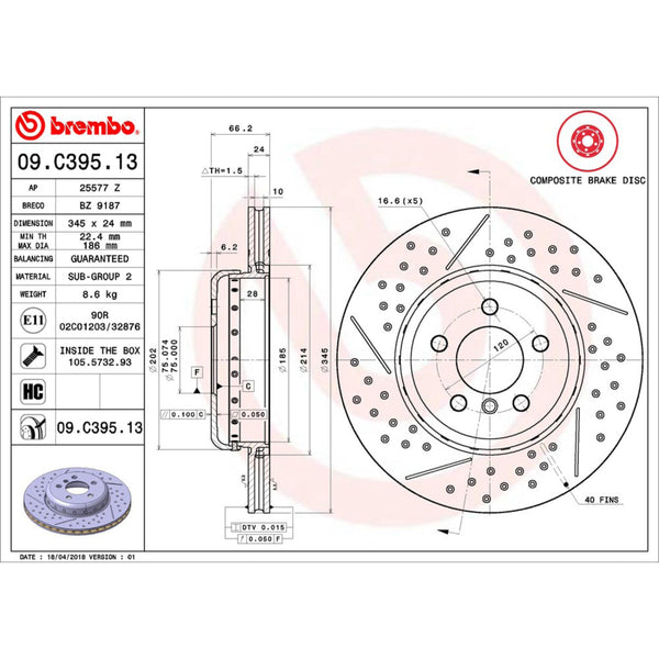 Disco De Freno Trasero Para Bmw 328I 2012-2016