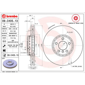 Disco De Freno Delantero Para Bmw 740I 2011-2015