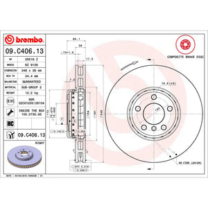 Disco De Freno Delantero Para Bmw 740I 2011-2015