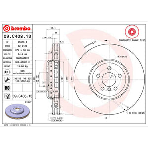 Disco De Freno Delantero Para Bmw 750I 2009-2015