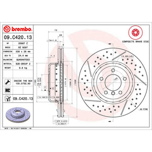 Disco De Freno Delantero Para Bmw 120I 2007-2012
