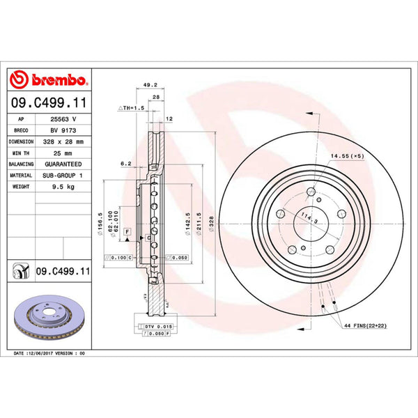 Disco De Freno Delantero Para Toyota Highlander 2008-2019