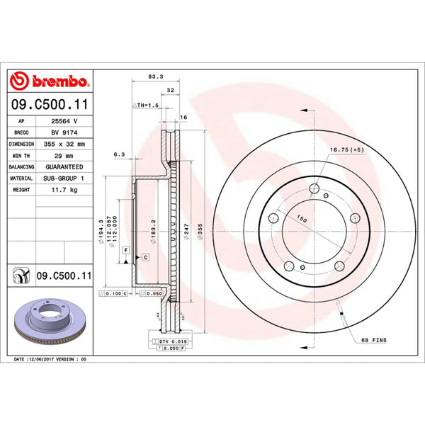 Disco De Freno Delantero Para Toyota Tundra 2007-2021