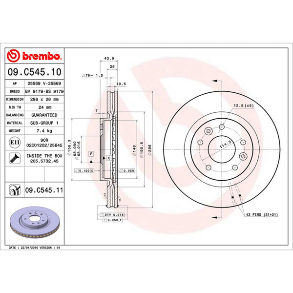 Disco De Freno Delantero Para Nissan X-Trail 2014-2019