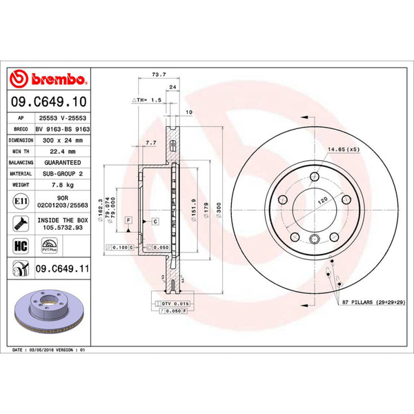 Disco De Freno Delantero Para Bmw 325I 2006-2006