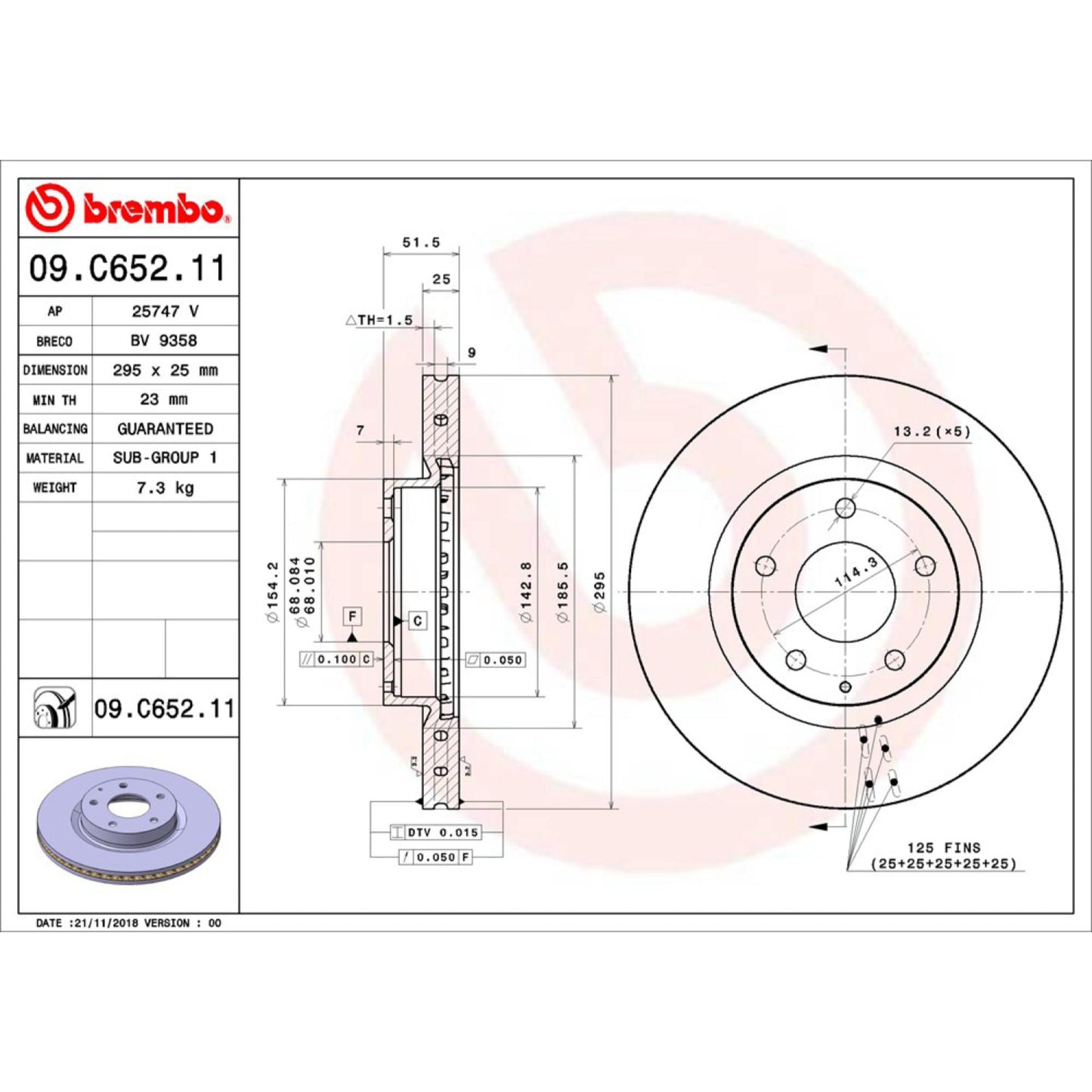 Disco De Freno Delantero Para Mazda 3 2014-2018