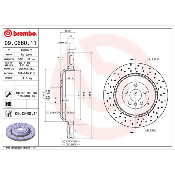 Disco De Freno Trasero Para Mercedes-Benz Ml63 Amg 2007-2011