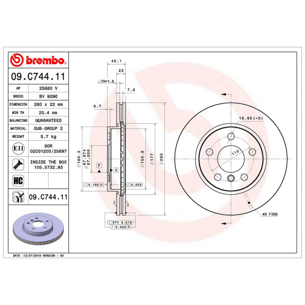 Disco De Freno Delantero Para Mini Cooper 2013-2022