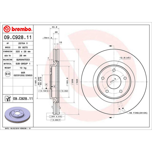 Disco De Freno Delantero Para Nissan X-Trail 2014-2019