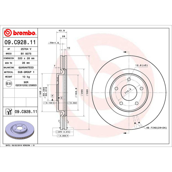 Disco De Freno Delantero Para Nissan X-Trail 2014-2019