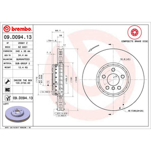 Disco De Freno Delantero Para Bmw 740I 2016-2021