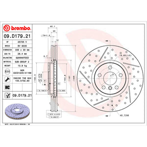 Disco de Freno Delantero para Mini Cooper 2013-2022 335 mm 30 mm de espesor 5 birlos