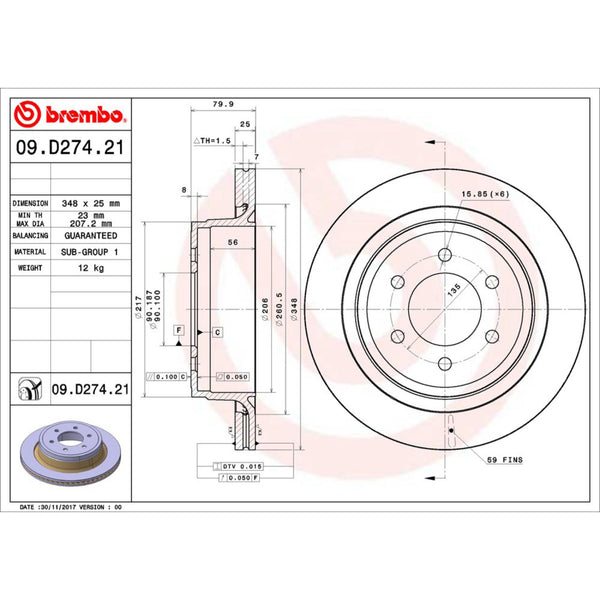 Disco De Freno Trasero Para Ford F-150 2012-2018