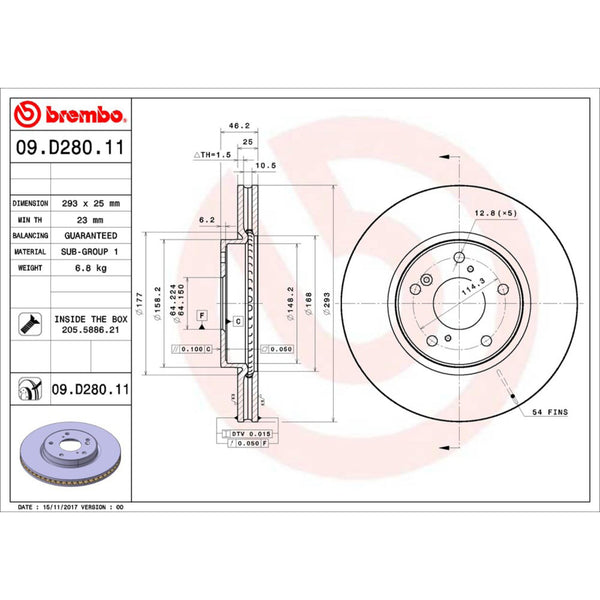 Disco De Freno Delantero Para Honda Accord 2013-2019