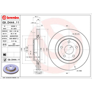 Disco De Freno Delantero Para Jeep Wrangler 2008-2017