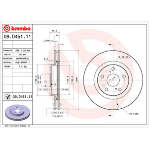 Disco De Freno Delantero Para Toyota Camry 2012-2017