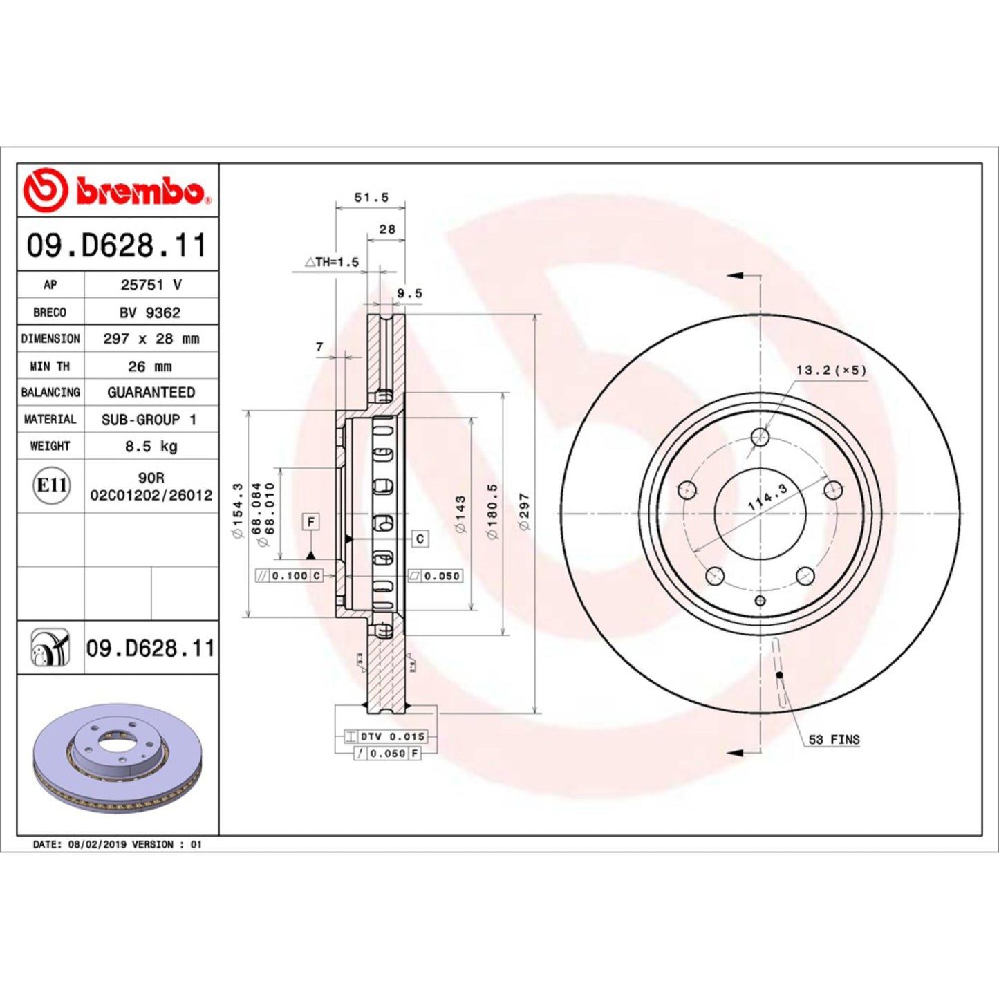 Disco De Freno Delantero Para Mazda Cx-5 2016-2021