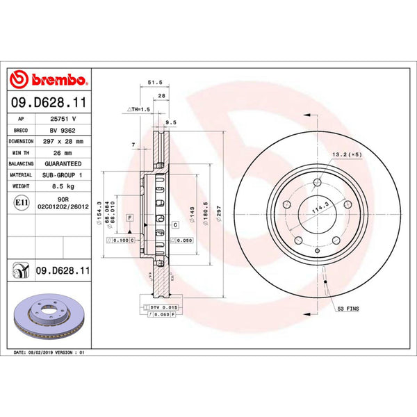 Disco De Freno Delantero Para Mazda Cx-5 2016-2021