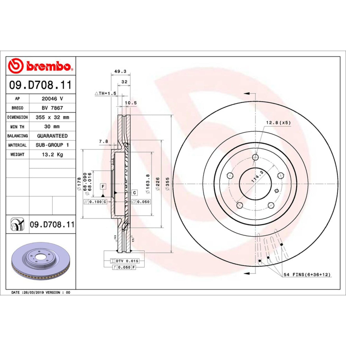 Disco De Freno Delantero Para Nissan 370Z 2009-2019