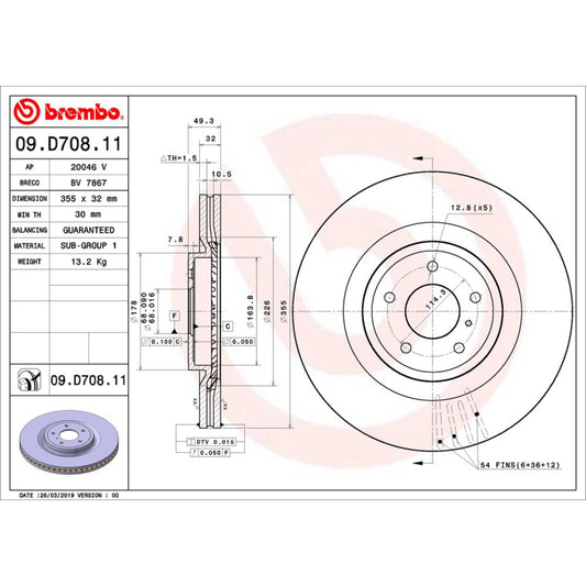Disco De Freno Delantero Para Nissan 370Z 2009-2019