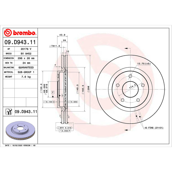 Disco De Freno Delantero Para Nissan Rogue 2014-2021