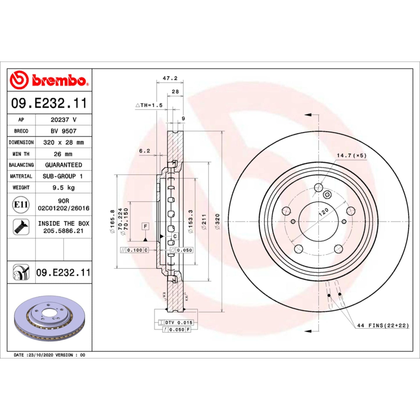 Disco De Freno Delantero Para Honda Odyssey 2015-2019