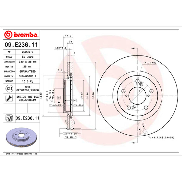 Disco De Freno Delantero Para Acura Mdx 2007-2013