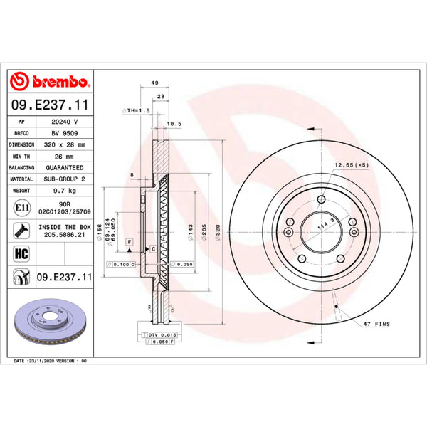 Disco De Freno Delantero Para Kia Sorento 2014-2019