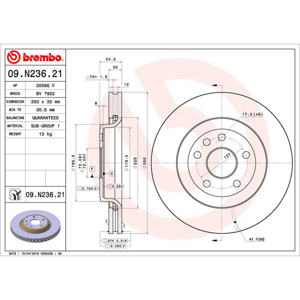 Disco De Freno Delantero Para Jeep Grand Cherokee 2011-2020