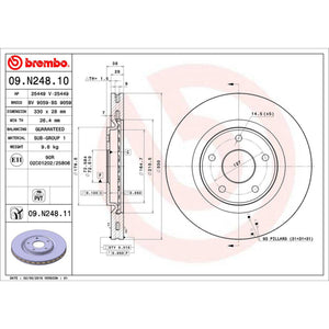 Disco De Freno Delantero Para Volkswagen Routan 2009-2014