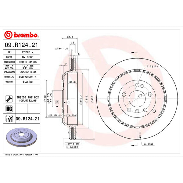 Disco De Freno Trasero Para Mercedes-Benz Ml500 2005-2009