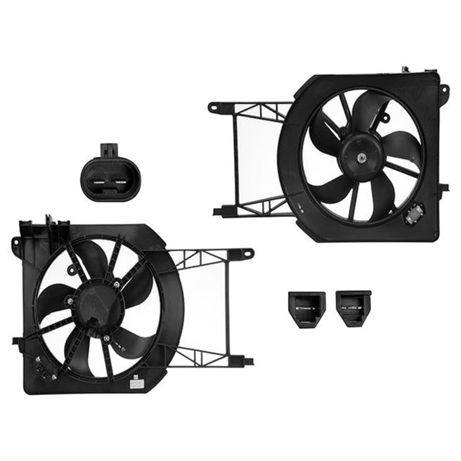 Motoventilador de Radiador Sencillo para Fiat Palio 2013-2020 L4 1.6L Completo con Resistencia 2 Pines