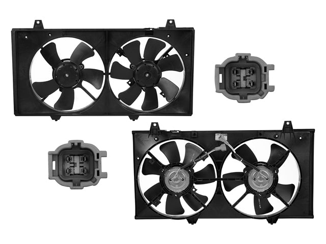 MOTOVENTILADOR MZ 6 03-08 L4 2.3L DOBLE COMPLETO 4 Y 4 PINES KF