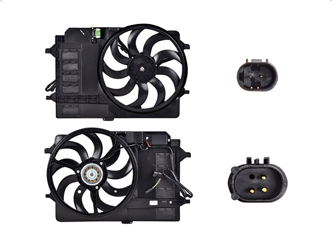 Motoventilador de Radiador Sencillo para Mini Cooper 2002-2003 L4 1.6L Completo con Resistencia 2+3 Pines