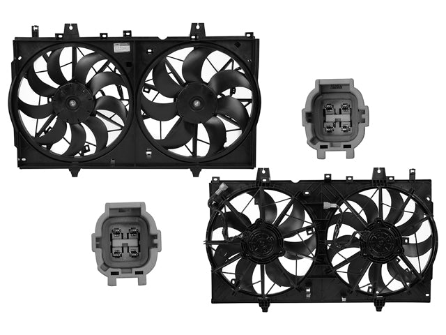 MOTOVENTILADOR NS X-TRAIL 15-22 L4 2.5 LTS DOBLE COMPLETO 4 Y 4 PINES KF