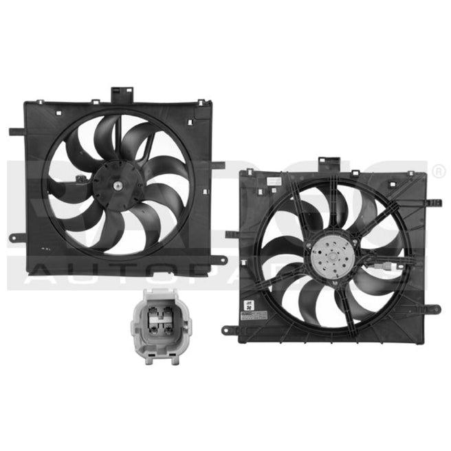 Motoventilador de Radiador Sencillo para Nissan March 2012-2014 L4 1.6L Completo 4 Pines