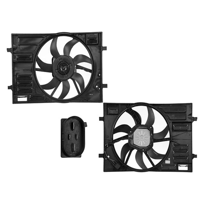 Motoventilador de Radiador Sencillo para Volkswagen Jetta 2019-2021 L4 1.4L L4 2.0L Completo 4 Pines