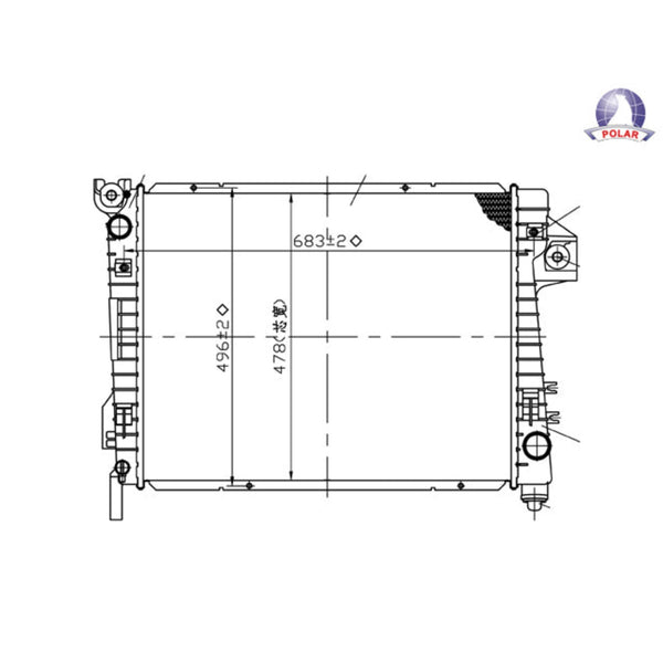 Radiador Dg Ram 1500 02-08/2500/3500 03-08 V6 3.7 Lts/V8 4.7, 5.7 Lts Aut C/S Aa 26 4/7X16 6/7X32Mm Alum Sold Polar