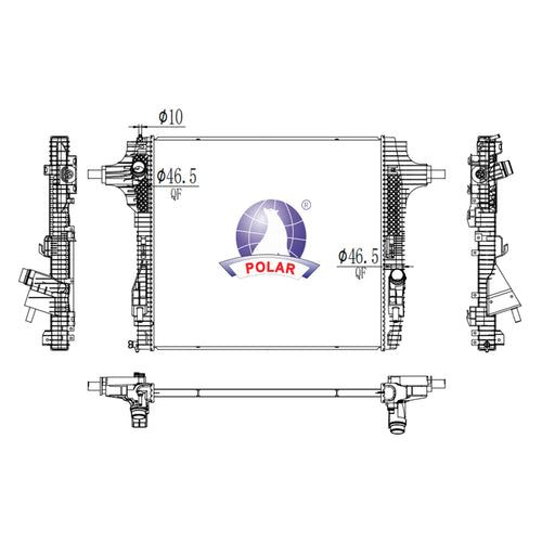 Radiador F-250 Automático 2017-2022 Polar