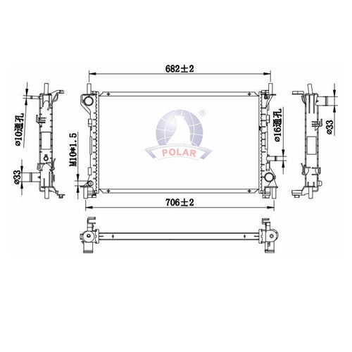 Radiador Focus Manual 2000-2011 Polar
