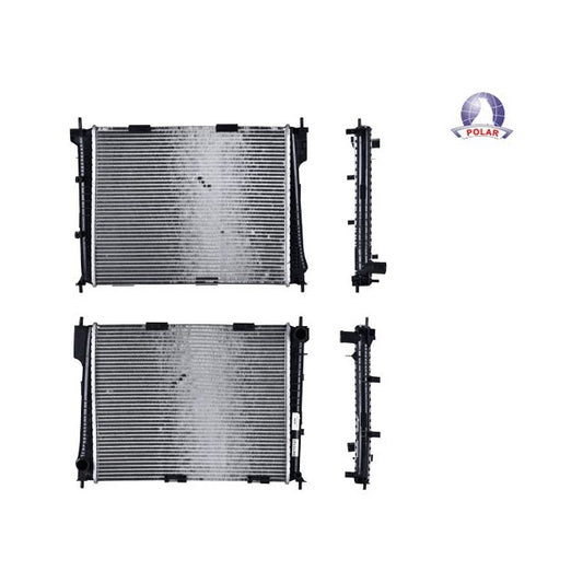 Radiador Rn Clio Ii 07 -09 1.2, 1.6 Lts C/S Aa Std 19 3/8X15 8/9X26Mm Alum Sold Polar