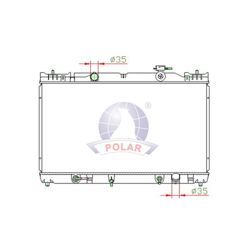 Radiador 16mm Camry Automático 2002-2006 Polar
