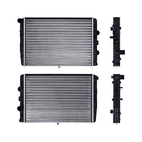 RADIADOR VW POINTER 97-10 L4 1.6, 1.8, 2.0 LTS S/AA STD 18 1/2X13 2/5X34MM ALUM MEC POLAR