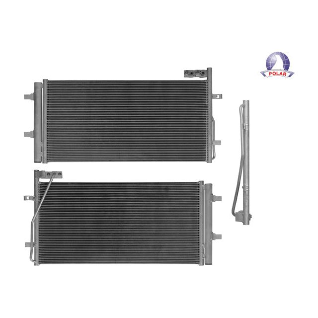 CONDENSADOR DE AIRE AD Q3 15-16 L4 1.4, 2.0 LTS AUT/STD C/SECADOR 25 4/5X13 1/4X16MM ALUM SOLD POLAR