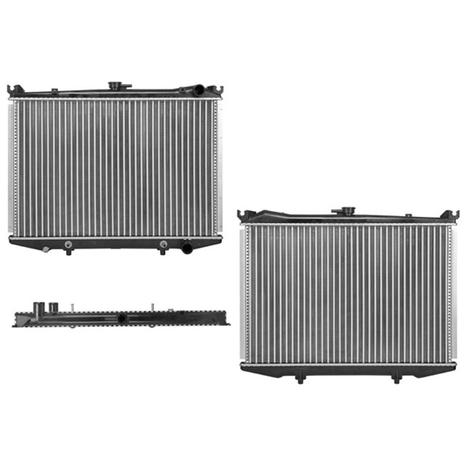 Radiador Ns D21/Hardbody/Pathfinder 86-04 L4/V6 2.4/3.0 Lts Tomas Lineales Aut 17X25X23Mm Alum Mec Polar