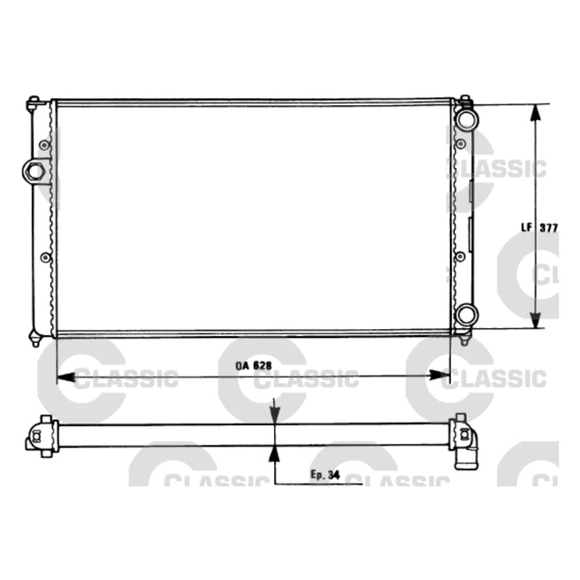 Radiador para Seat Cordoba 2001-2002 L4 1.6L with Air Conditioning